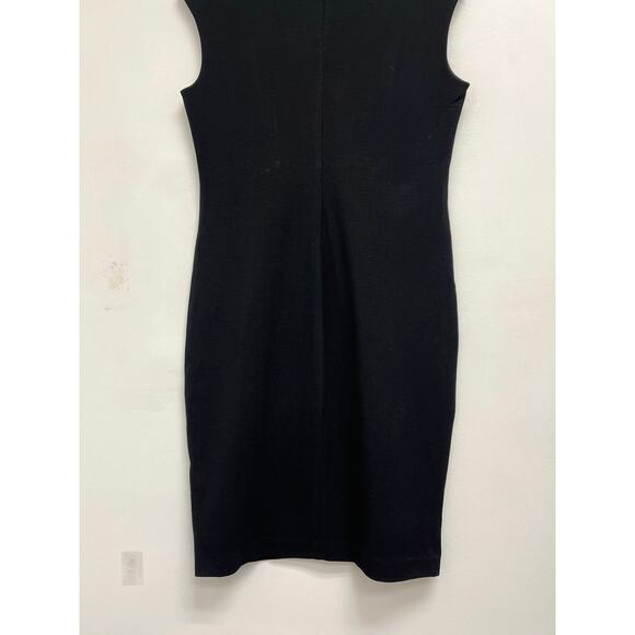 Vince V-Neck Bib Sheath Fitted Dress Career Classic Minimalist Basic - Size 12 - Picture 9 of 12